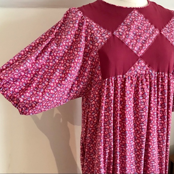 1970s Mako Hawaii Floral Cotton Maxi Dress, MuuMuu, Patchwork, Vintage, Medium - Picture 5 of 11